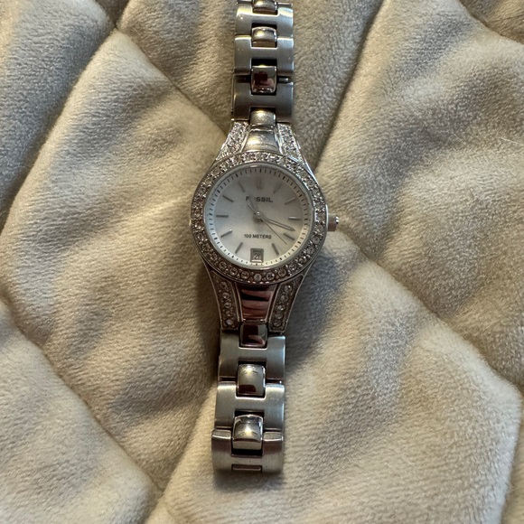 Fossil Women's Silver and White Watch - Picture 1 of 4